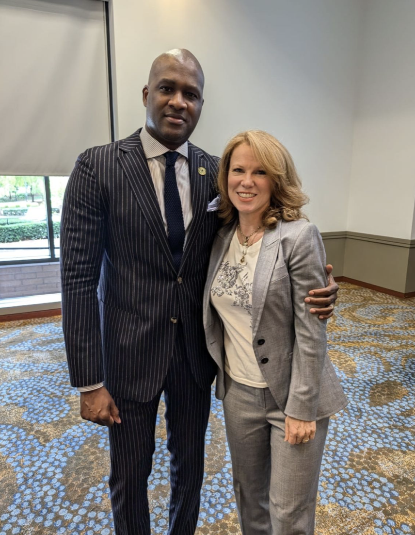 Chris Rich and Anna Roach following the Rotary Club of Atlanta program.