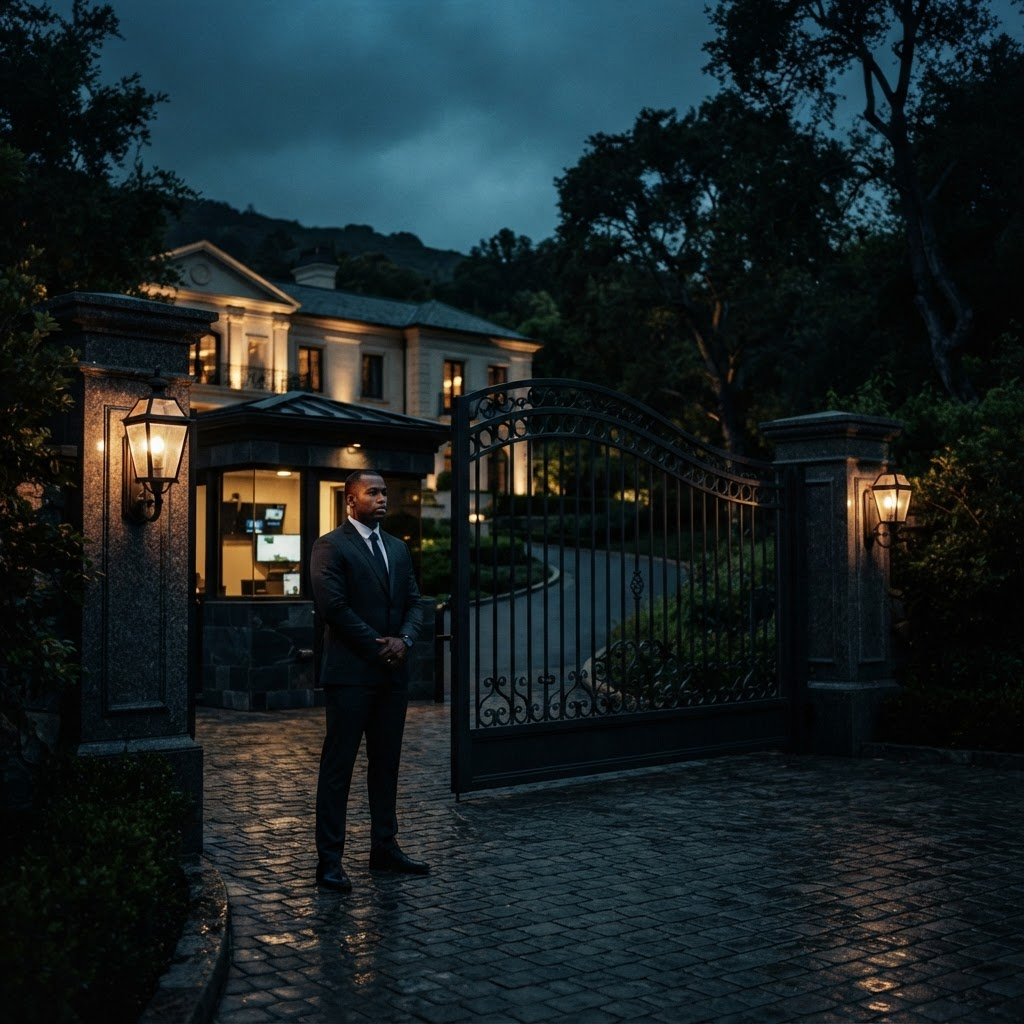 A Hawque protection professional supporting a residential security detail